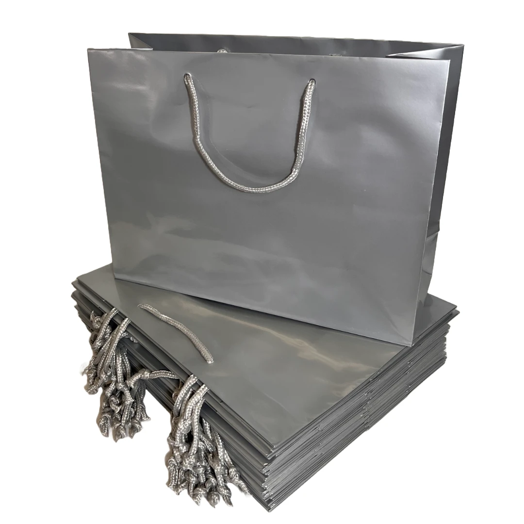 100 Bags - Royal Blue Gloss Laminated Euro Paper Bags