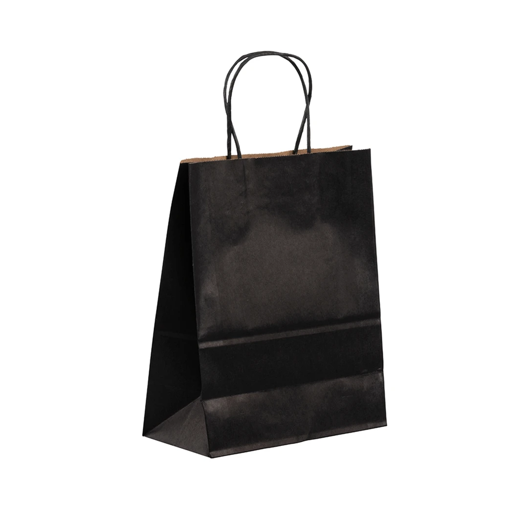Black Paper Bags - 8" x 4" x 10" - 250