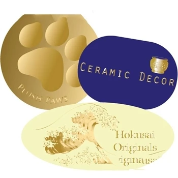 1000 Labels - Custom Hot Stamped Labels - Medium Shapes