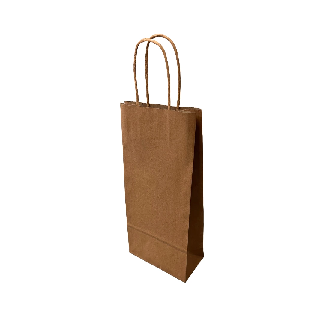250 Bags - Recycled Wine Kraft Paper Bags - Holds 1 Bottle