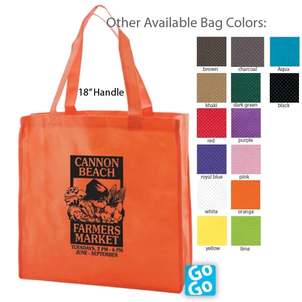 Aqua Non-Woven Tote Bags Medium - 13" x 5" x 13" - 100 Bags/Case