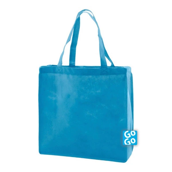 Aqua Non-Woven Tote Bags Medium - 13" x 5" x 13" - 100 Bags/Case