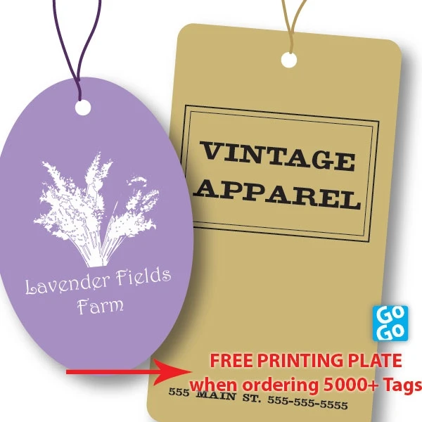 Large Shapes with Strings - Hot-Stamped Tags