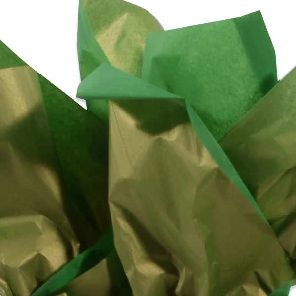 400 Sheets - Premium Recycled - Precious Metals - Gold Metallic & Dark Green Tissue - 20" x 30" Sheets