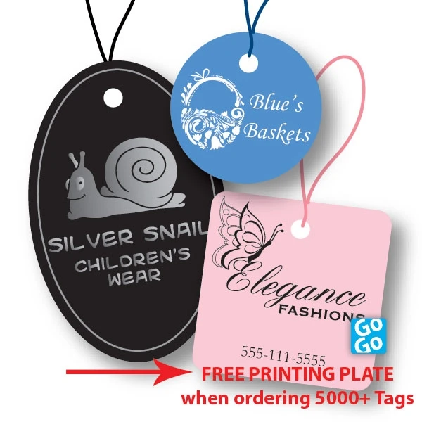 Medium Shapes with Strings - Hot-Stamped Tags