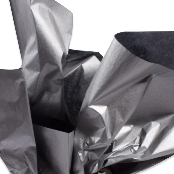 400 Sheets - Premium Recycled - Precious Metals - Silver Metallic and Black Tissue - 20" x 30"Sheets