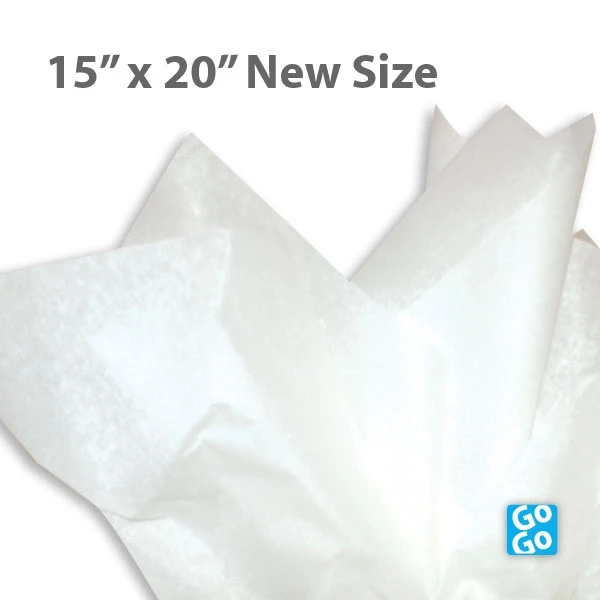 960 Sheets - 15" x 20" Premium #1 White Tissue Paper - 100% Recycled