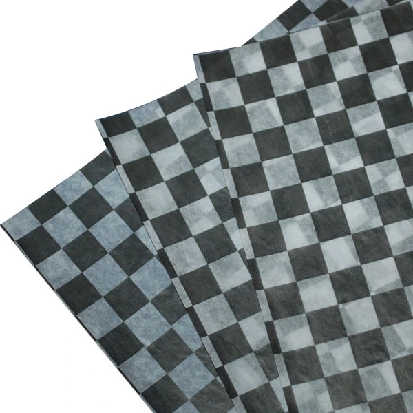 5000 Sheets - 12" x 12" Waxed Basket Liners - Food Sheets - Bistro Check Black & White