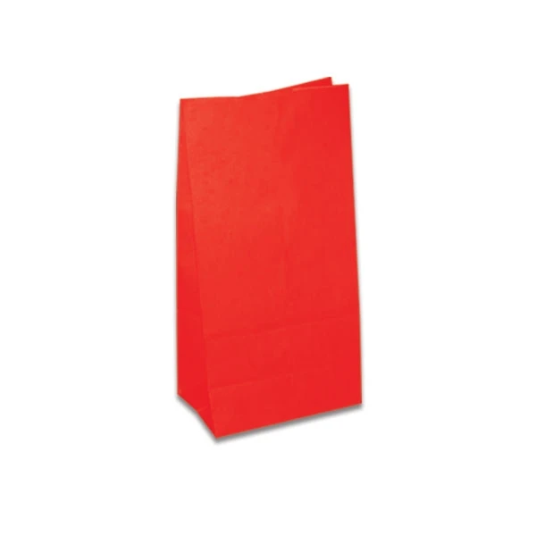 1000 Bags - 6 lbs. Paper SOS Bags - Red 6" x 3-5/8" x 11-1/16"