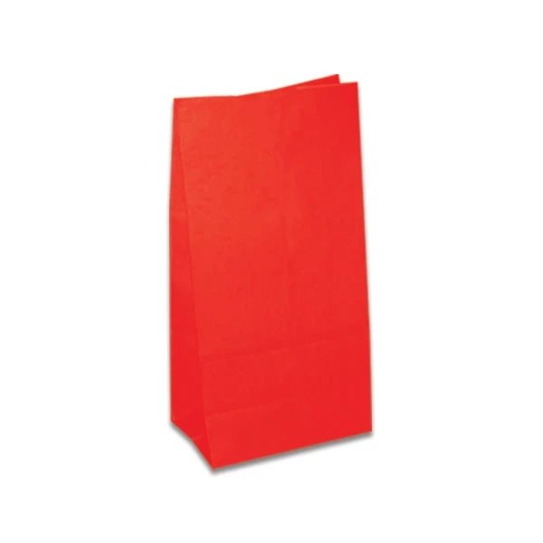 1000 Bags - 8 lbs. Paper SOS Bags - Red 6-1/8" x 4-1/16" x 12-7/16"