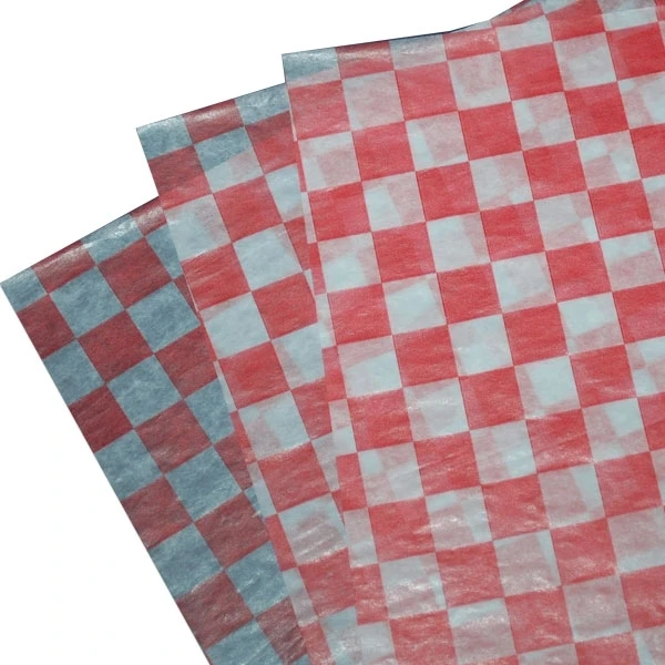 5000 Sheets - 12" x 12" Waxed Basket Liners - Food Sheets - Bistro Check Red & White