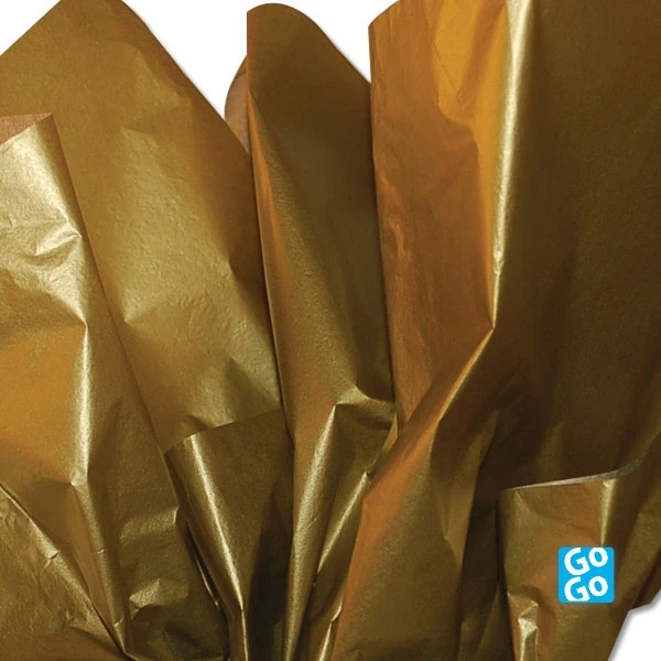 200 Sheets - Premium Recycled - Precious Metals - Single Sided - Gold Metallic Tissue - 20" x 30" Sheets