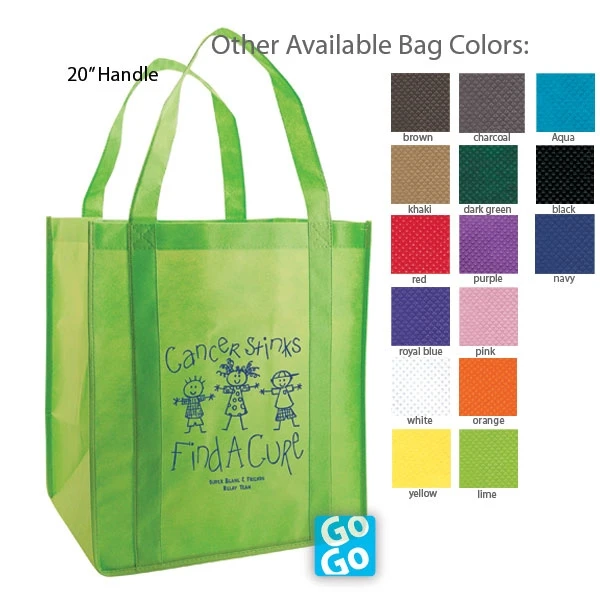 Navy BlueNon-Woven Grocery Bags 13" x 10" x 15" - 100 Bags/Case