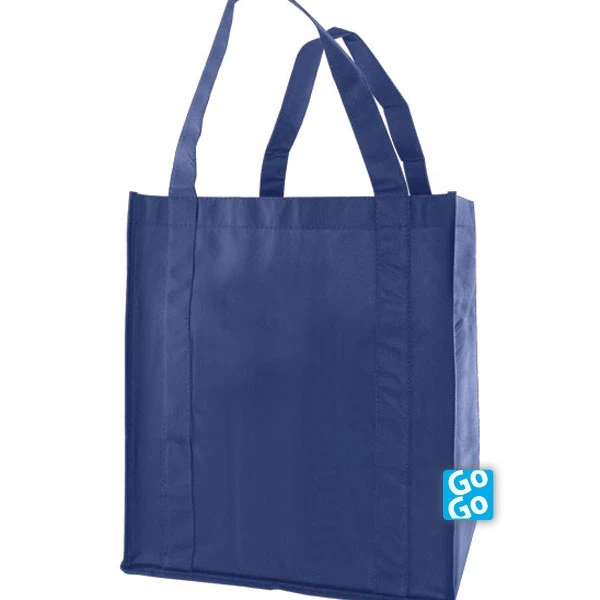Navy BlueNon-Woven Grocery Bags 13" x 10" x 15" - 100 Bags/Case