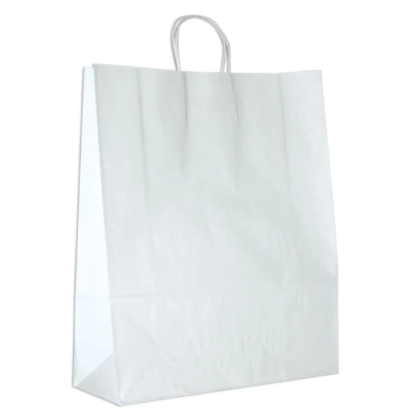 White Kraft Paper Bags - 16" x 6" x 19-1/4" - 200 Bags/Case