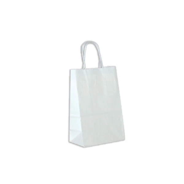 White Kraft Paper Bags - 5" x 3" x 8" - 250 Bags/Case