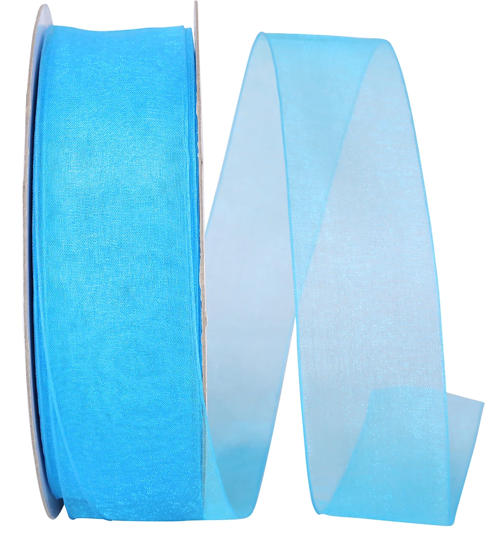 100 Yards - 1-1/2" Robin's Egg Blue Chiffon Sheer