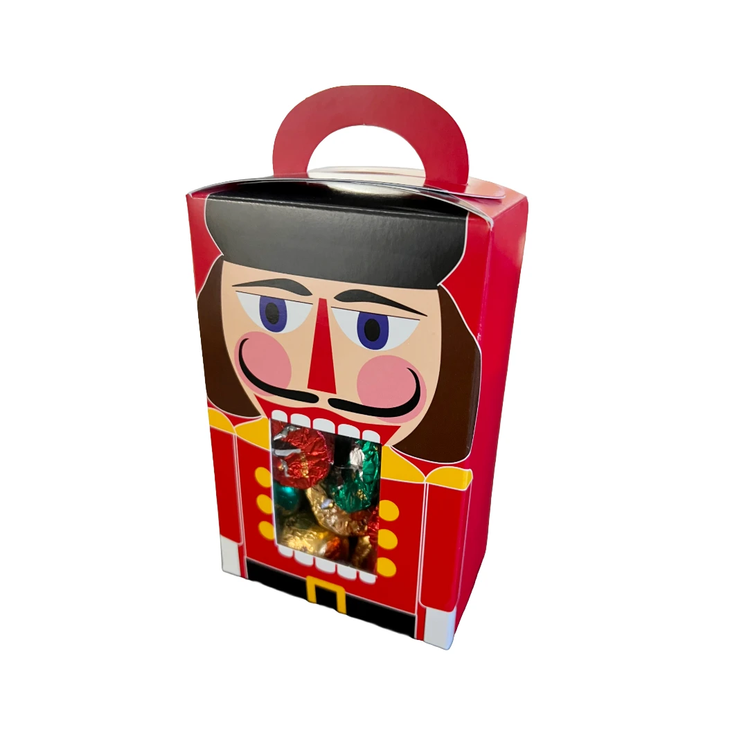 250 Boxes - Candy Totes - 1/2 lb. Wrapped Nutcracker - Window 3-1/2" x 2-1/16" x 5-3/8"