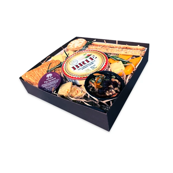 10 Boxes - Black Embossed Rigid Charcuterie Bases - 9" x 9" x 1-1/2"