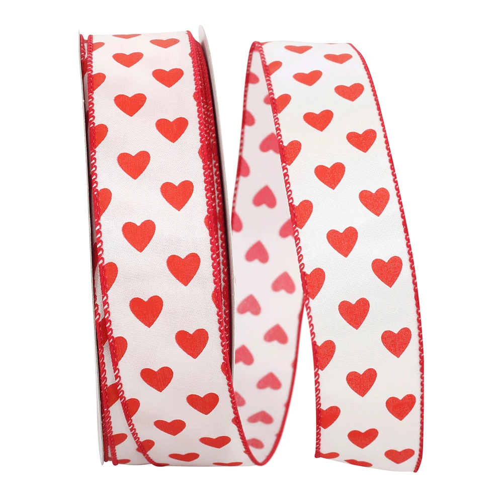 Taffeta Heart 1.5" x 50 Yard Wired Value Ribbon