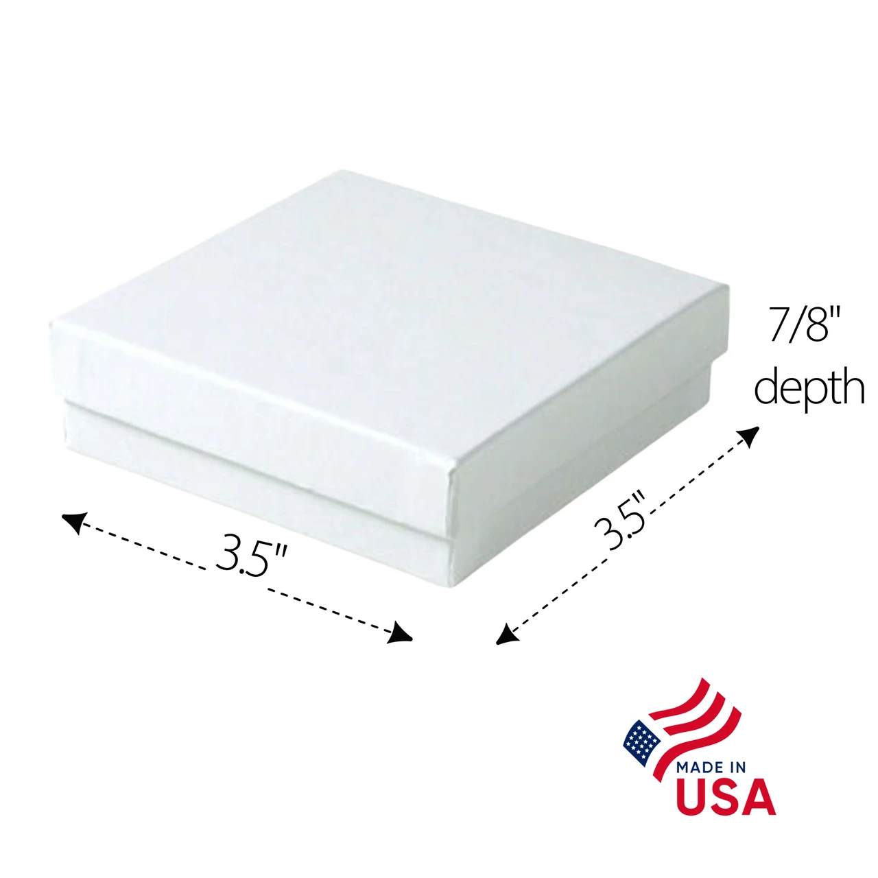20 Boxes - White Gloss Krome Jewelry Boxes - 3-1/2" x 3-1/2" x 7/8"