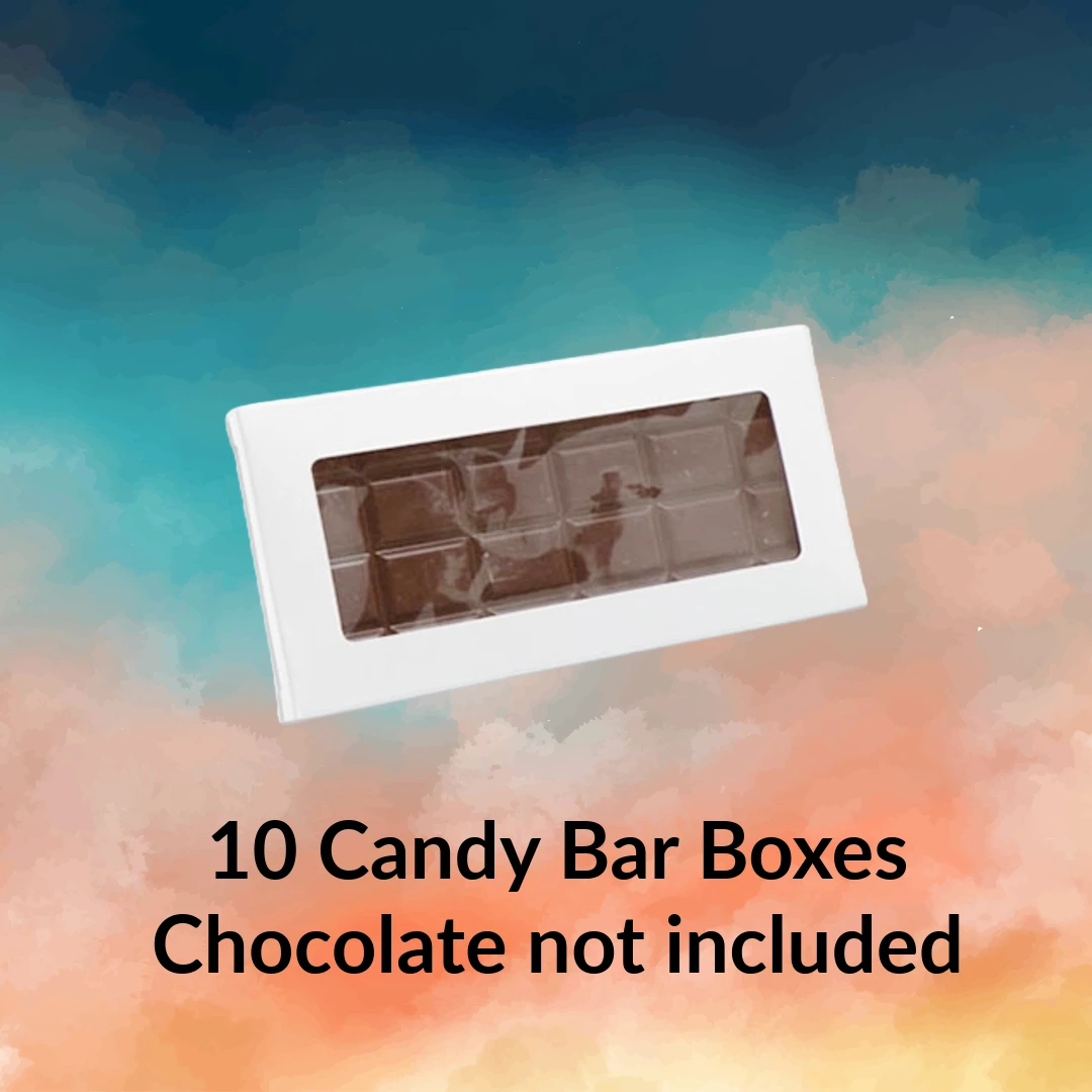 10 Boxes Chocolate Bar Box White with Window