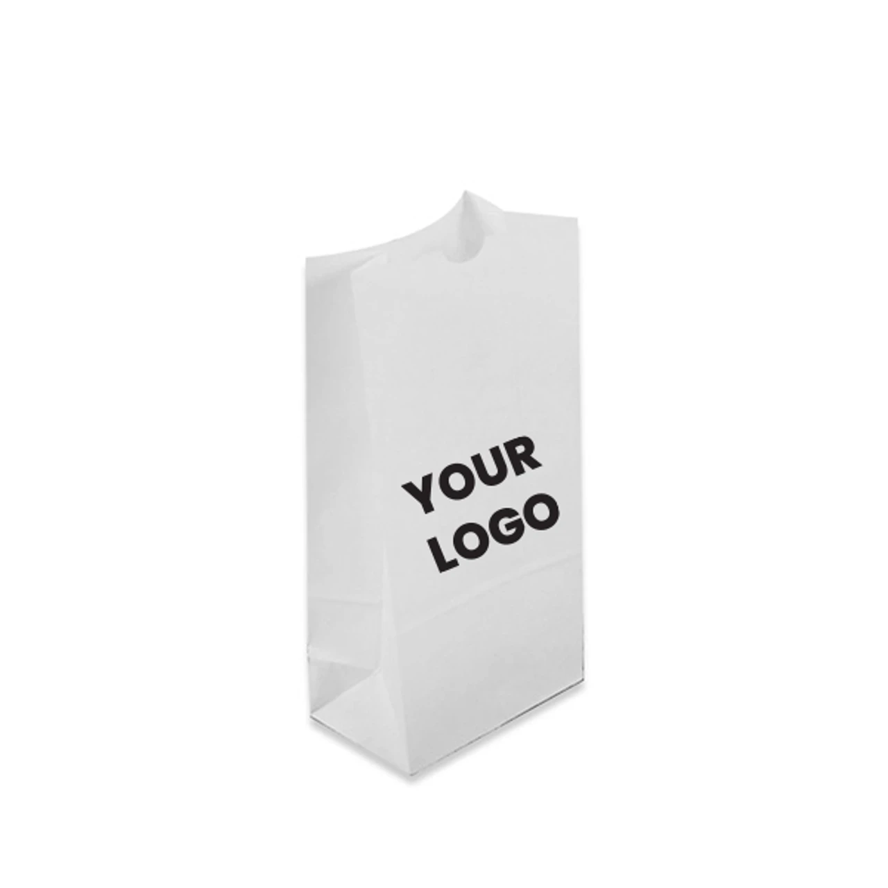 Custom Branded 10 lb. SOS Paper Bags - White Kraft - 5000 Bags Minimum