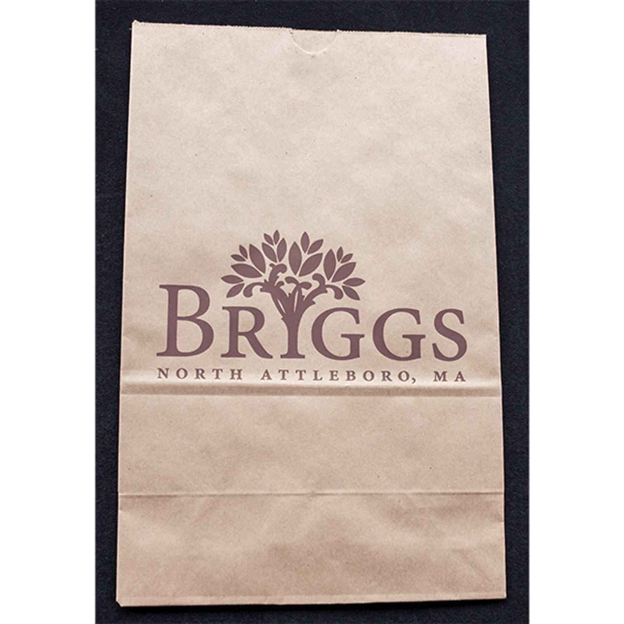 Custom Branded Modified 1/6 Barrel Grocery SOS Paper Bags - White Kraft - 5000 Bags Minimum