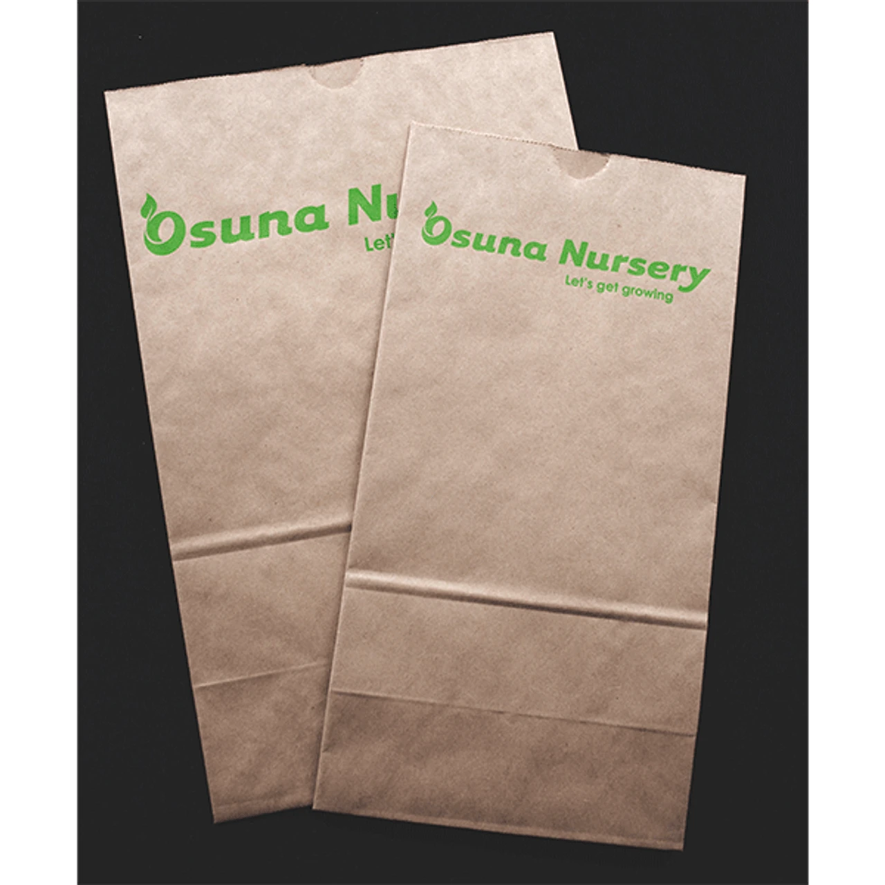 Custom Branded Modified 1/6 Barrel Grocery SOS Paper Bags - White Kraft - 5000 Bags Minimum