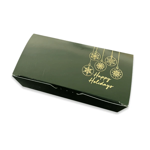 50 Boxes - 1 lb. Candy & Fudge Boxes - Forest Green Glitter Holiday