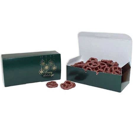 50 Boxes - 1 lb. Candy & Fudge Boxes - Forest Green Glitter Holiday