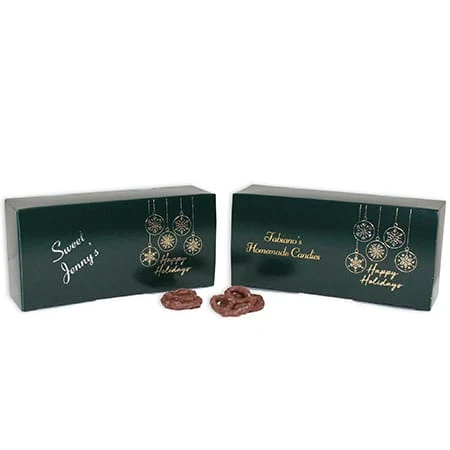 50 Boxes - 1 lb. Candy & Fudge Boxes - Forest Green Glitter Holiday