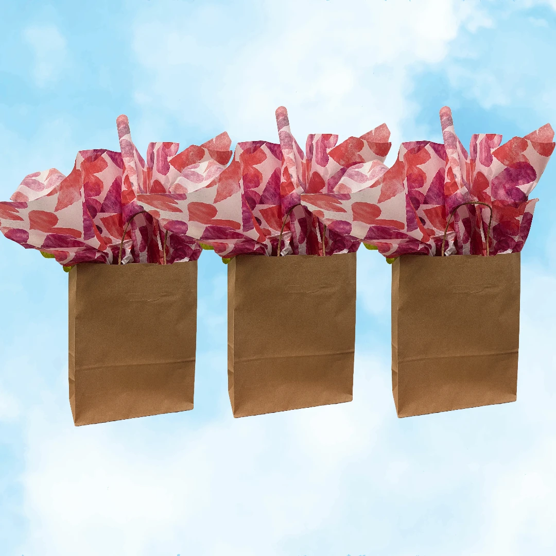 240 Sheets - Be Mine Hearts New Patterned Tissue Paper - 20" x 30" Sheets