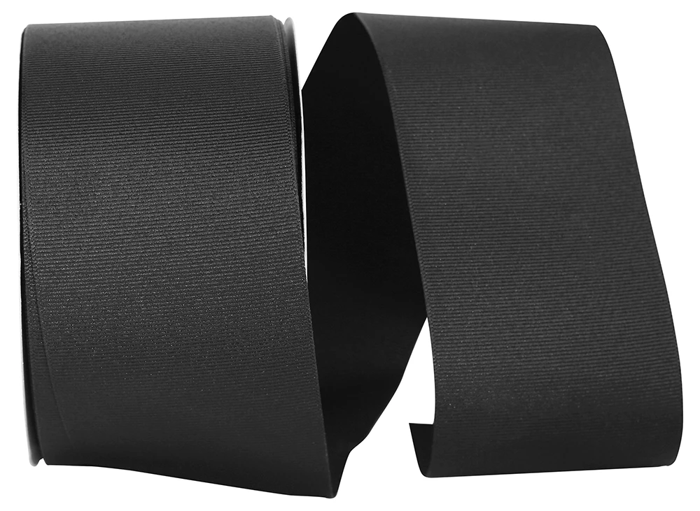 3" Grosgrain Ribbon - Black - 50 Yards/Roll