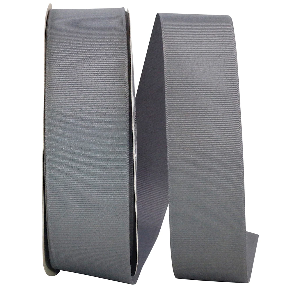 1-1/2" Grosgrain Ribbon - Grey - 50 Yards/Roll