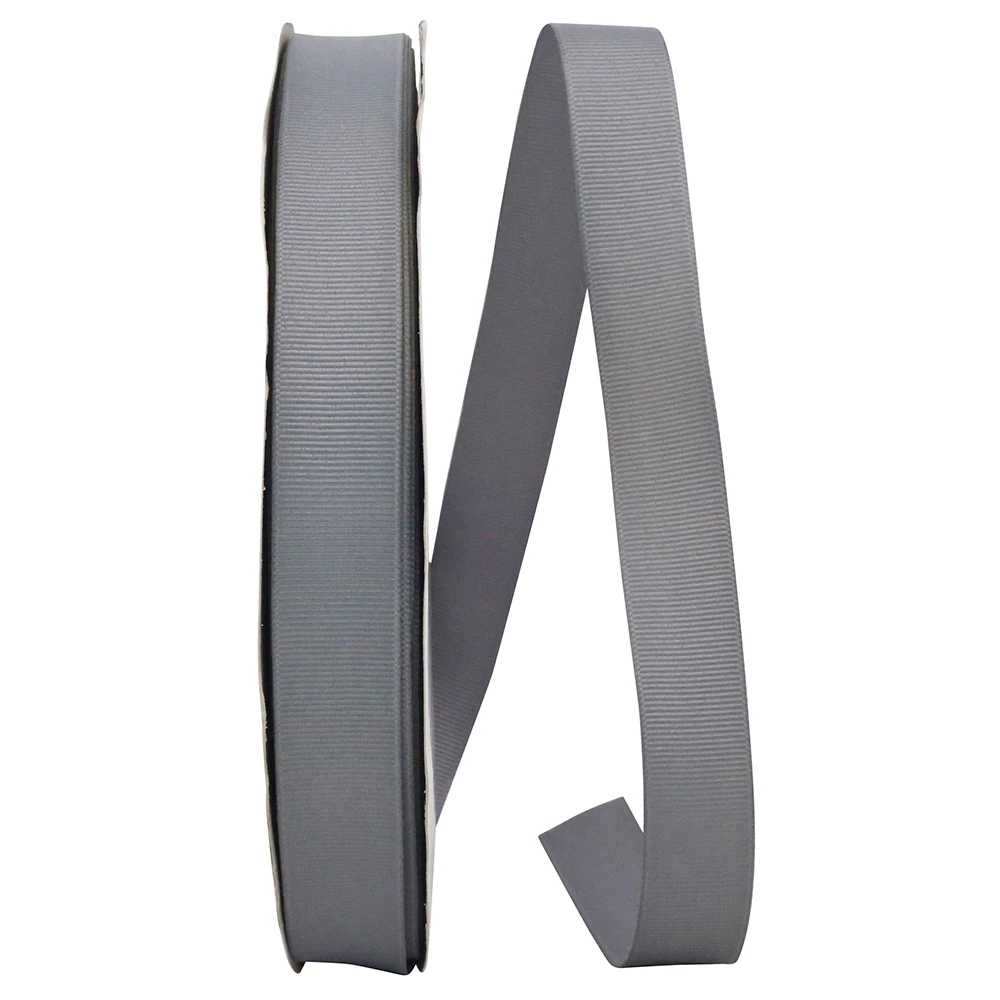 7/8" Grosgrain Ribbon - Grey - 100 Yards/Roll