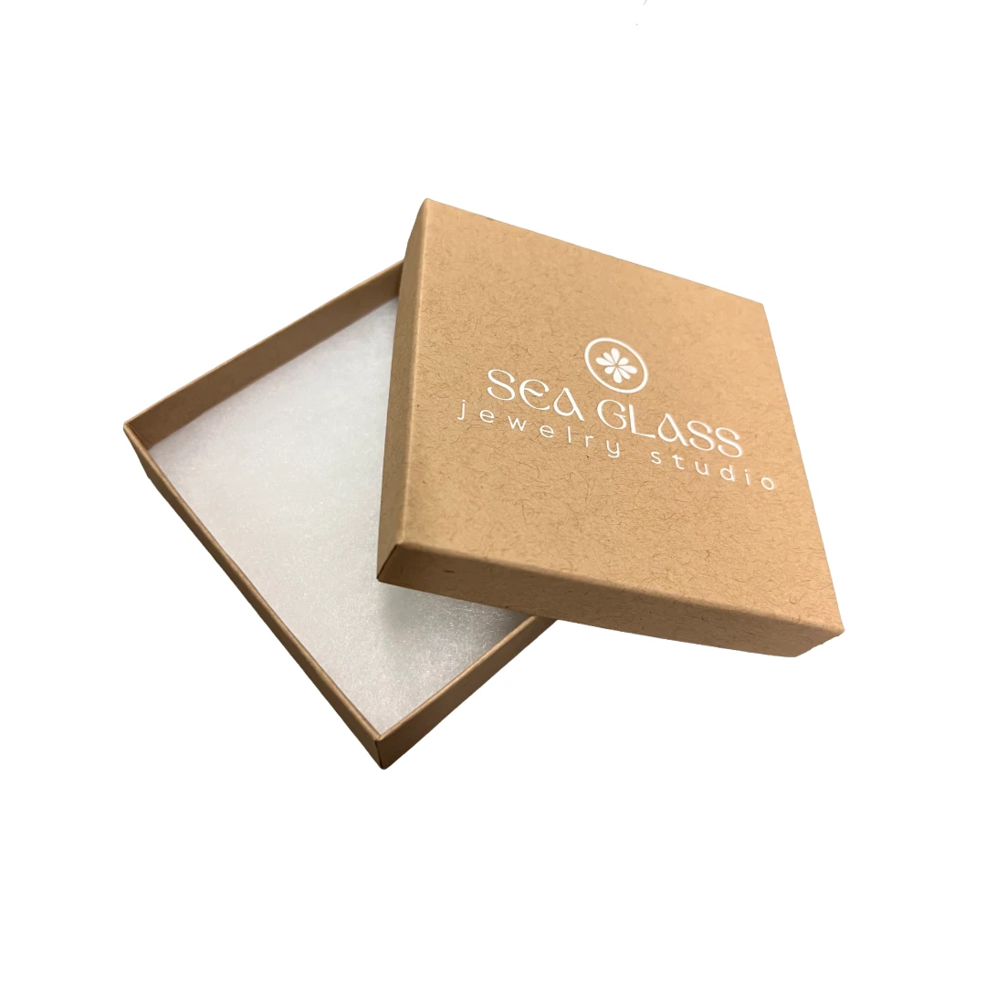 100 Boxes - Custom Printed Natural Kraft Jewelry Boxes