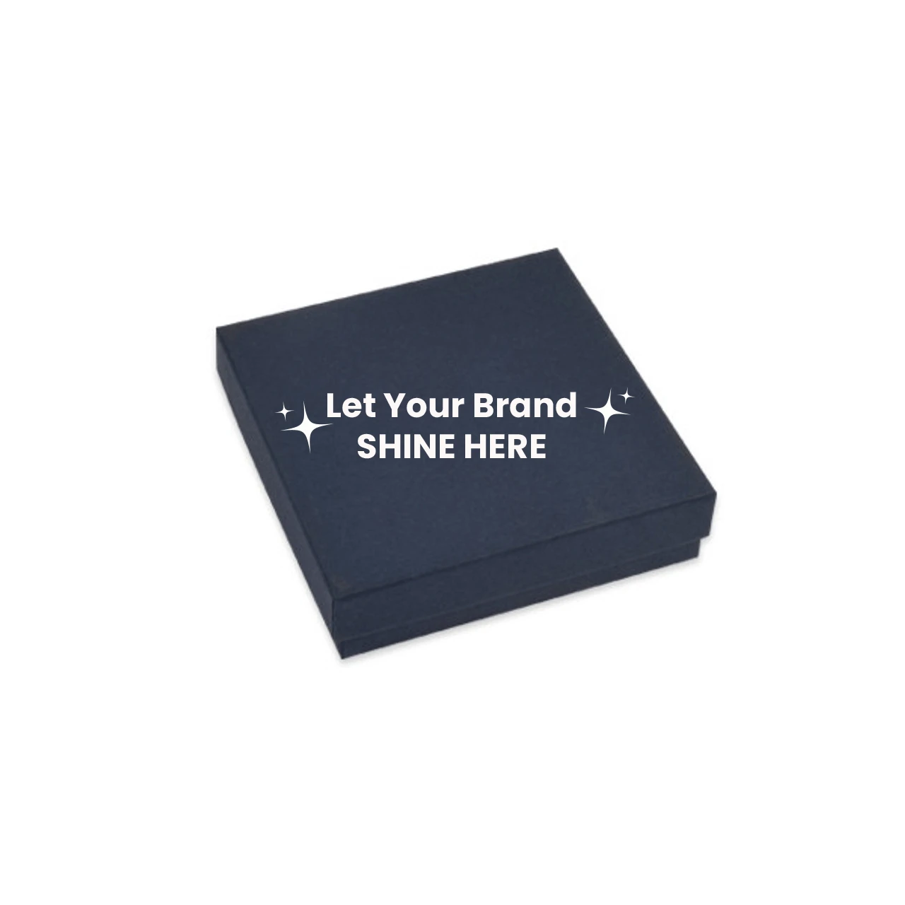 Custom Printed Matte Navy Blue Jewelry Boxes - 3-1/2" x 3-1/2" x 7/8"