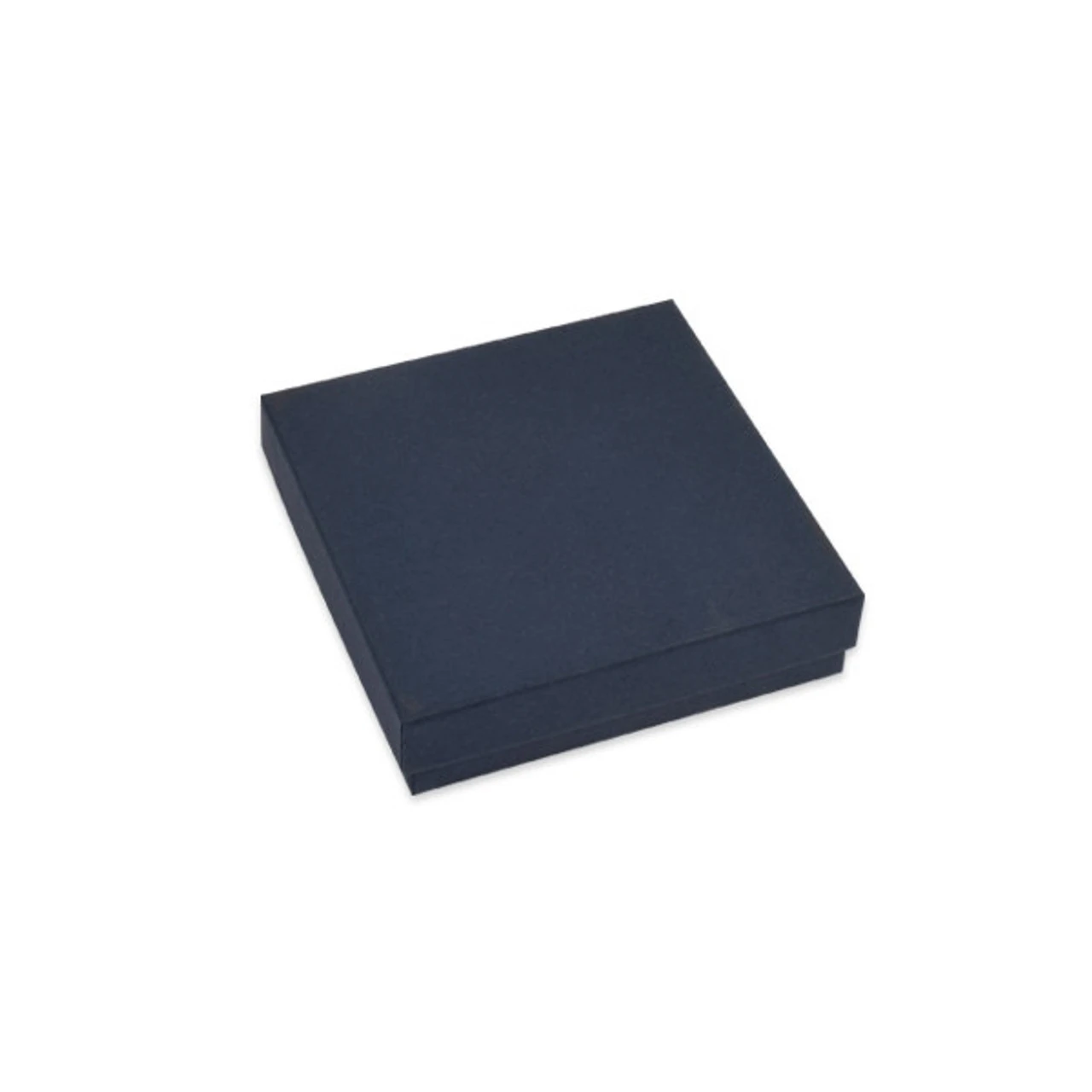 Custom Printed Matte Navy Blue Jewelry Boxes - 3-1/2" x 3-1/2" x 7/8"
