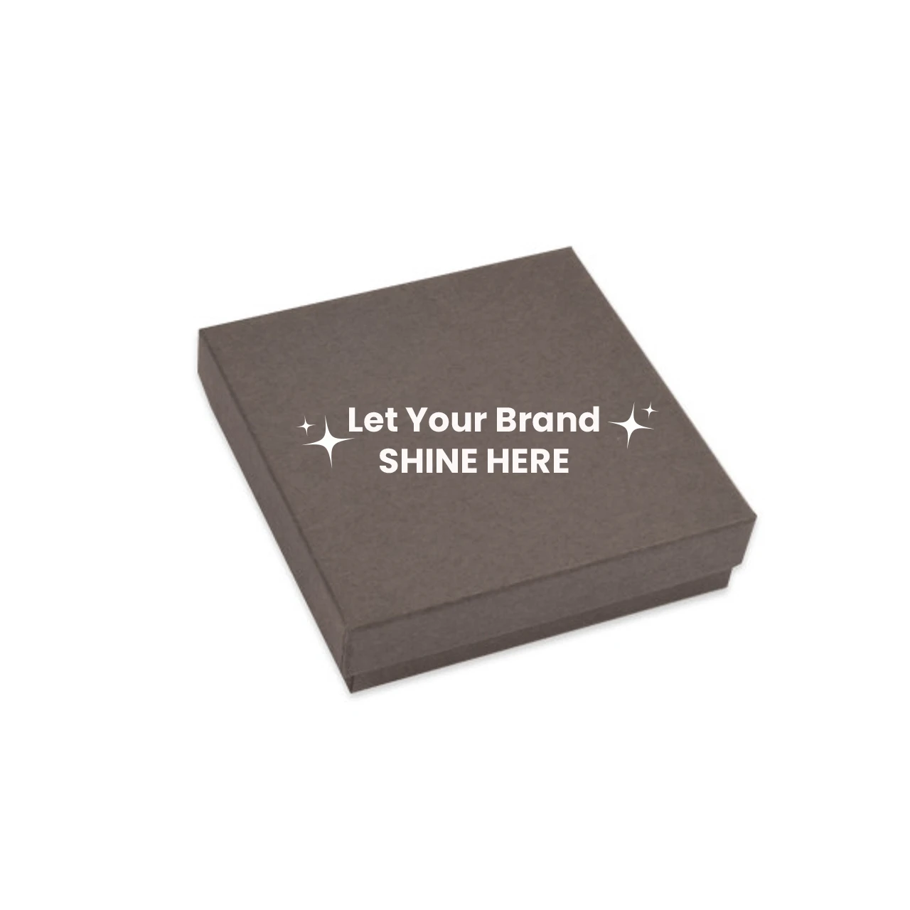 100 Boxes - Custom Printed Matte Grey Jewelry Boxes - 3-1/2" x 3-1/2" x 7/8"