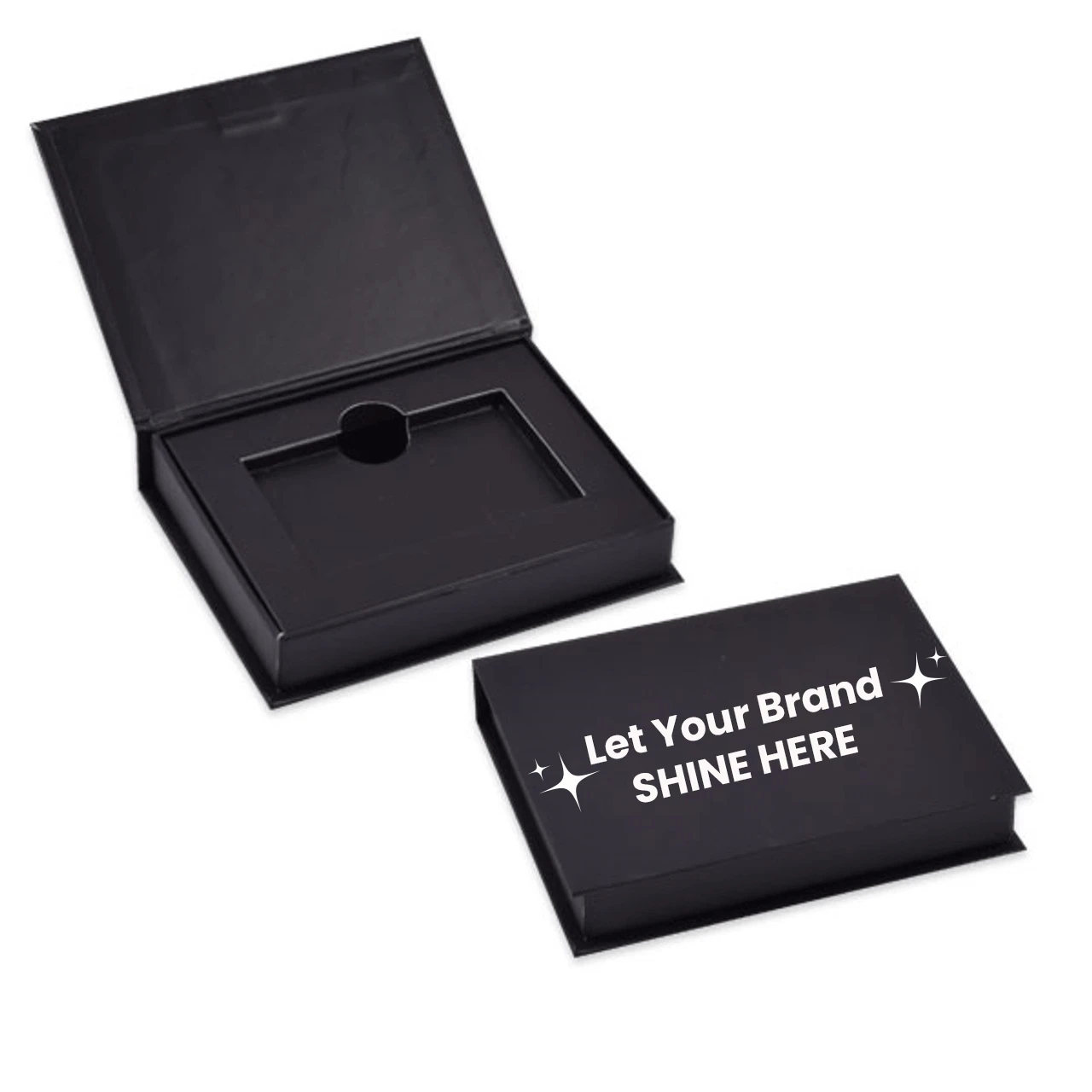 100 Boxes - Custom Branded Black Magnetic Gift Card Boxes