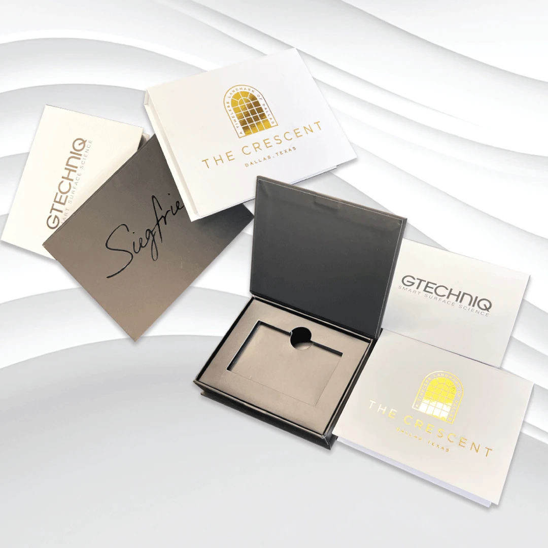 100 Boxes - Custom Branded Black Magnetic Gift Card Boxes