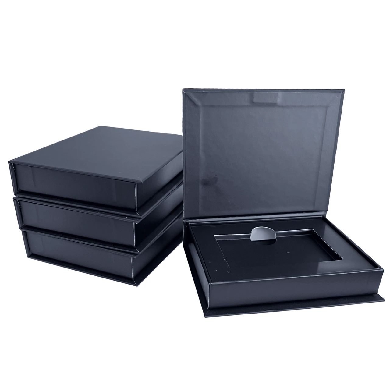 100 Boxes - Custom Branded Black Magnetic Gift Card Boxes
