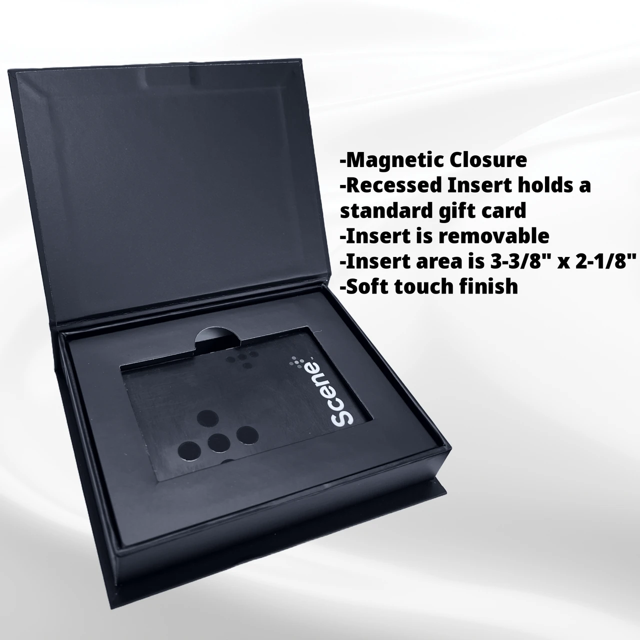 100 Boxes - Custom Branded Black Magnetic Gift Card Boxes