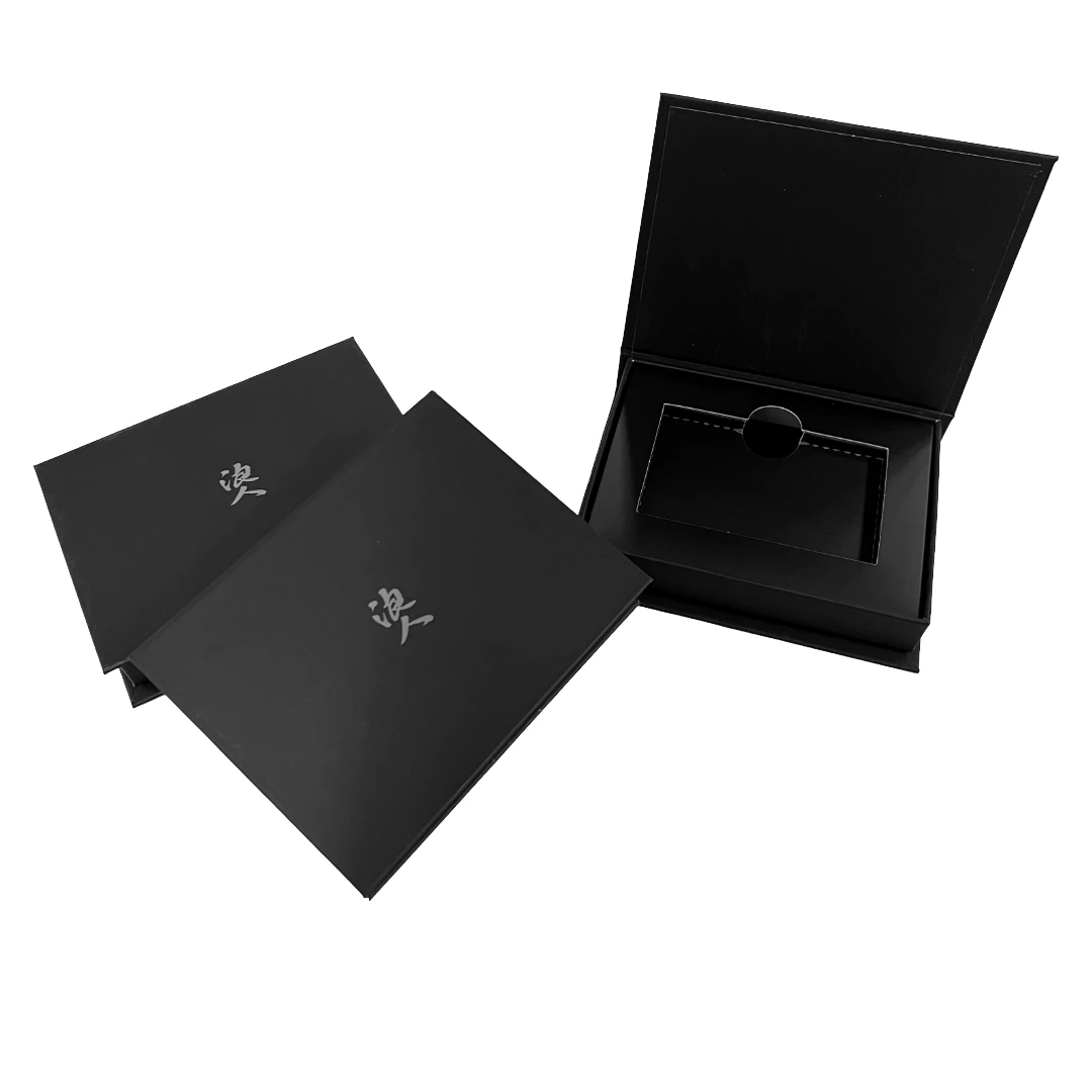 100 Boxes - Custom Branded Black Magnetic Gift Card Boxes