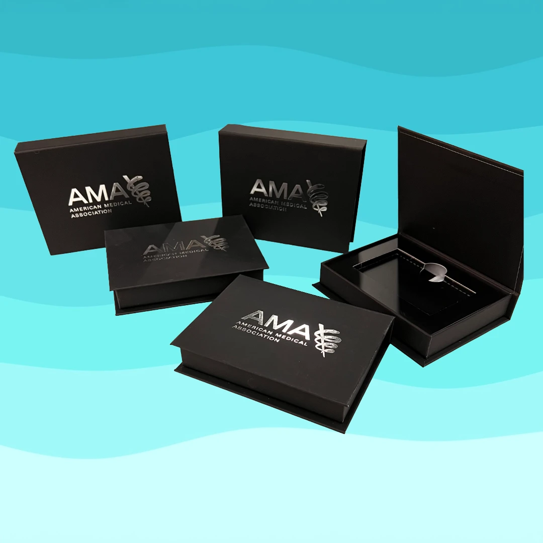 100 Boxes - Custom Branded Black Magnetic Gift Card Boxes