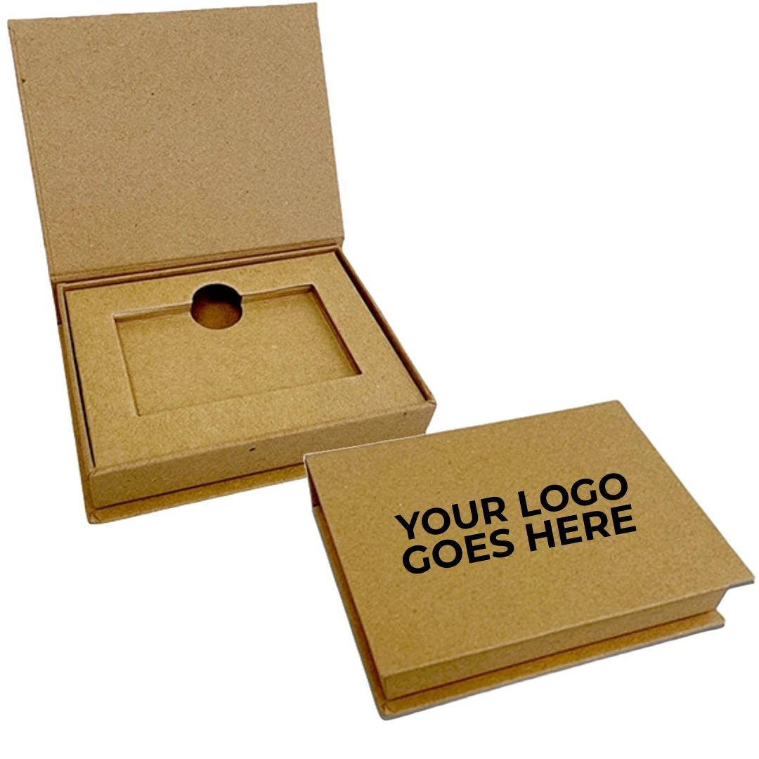 100 Boxes - Custom Branded Kraft Magnetic Gift Card Boxes