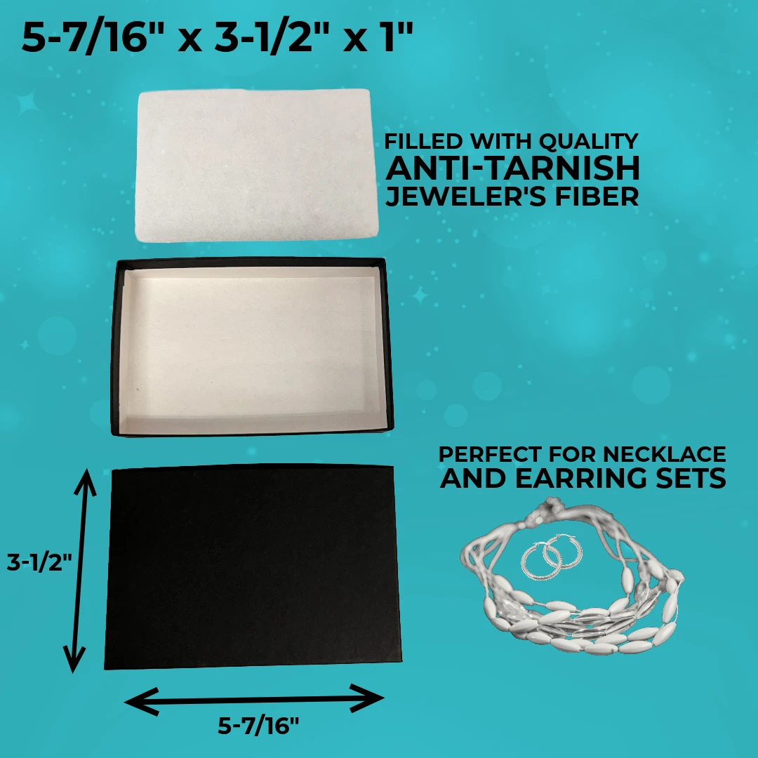 100 Boxes - Custom Printed Matte Black Jewelry