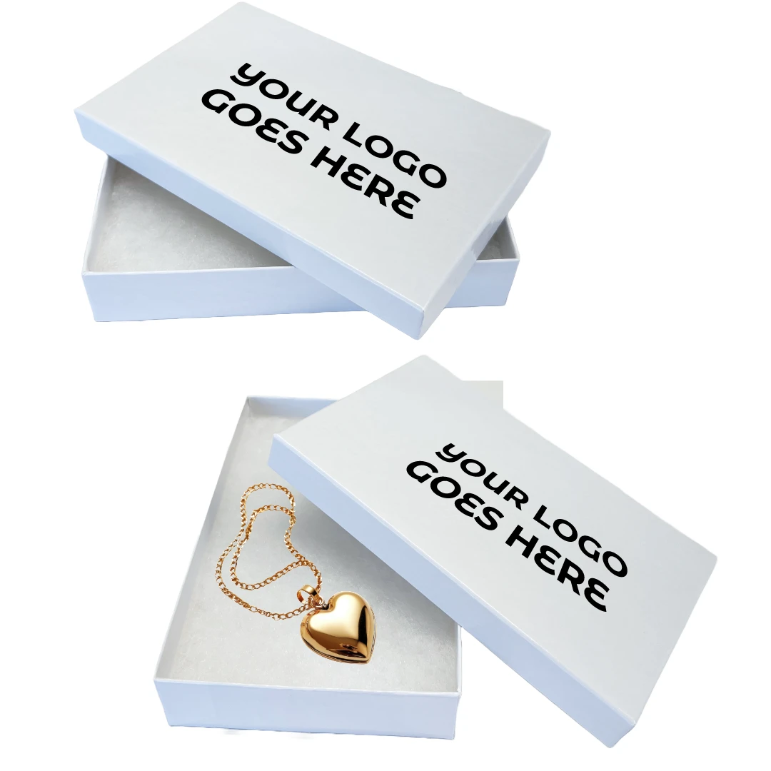 100 Boxes - Custom Printed White Gloss Jewelry