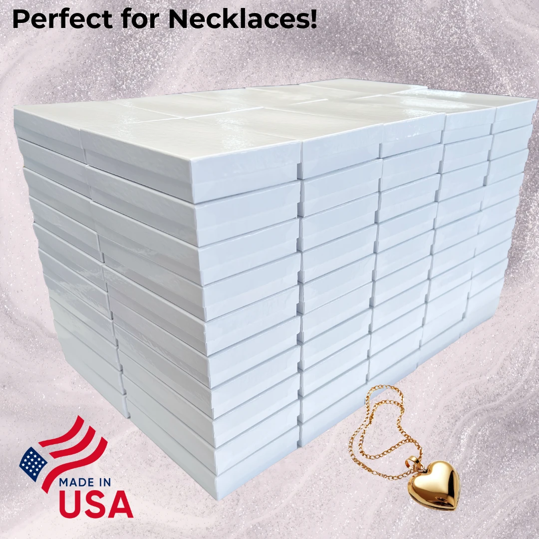 100 Boxes - Custom Printed White Gloss Jewelry